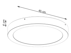 Lámparas De Techo Onyx Minimalista De Aluminio - 1 Fuentes Luminosas - L.40 X A.6 Cm - Blanco