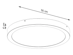 Lámparas De Techo Onyx Minimalista De Aluminio - 1 Fuentes Luminosas - L.50 X A.6 Cm - Blanco