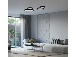 Lámparas De Techo Onyx Minimalista De Aluminio - 1 Fuentes Luminosas - L.50 X A.6 Cm - Negro