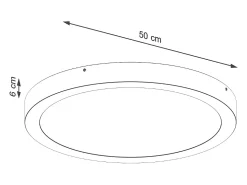 Lámparas De Techo Onyx Minimalista De Aluminio - 1 Fuentes Luminosas - L.50 X A.6 Cm - Negro