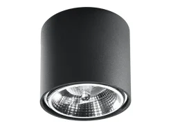 Lámparas de techo Qioli moderno de aluminio - 1 fuentes luminosas 4000K - L.12 x A.11 cm - negro