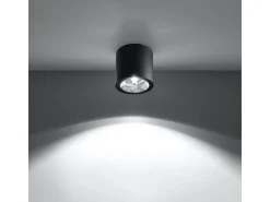 Lámparas de techo Qioli moderno de aluminio - 1 fuentes luminosas 4000K - L.12 x A.11 cm - negro
