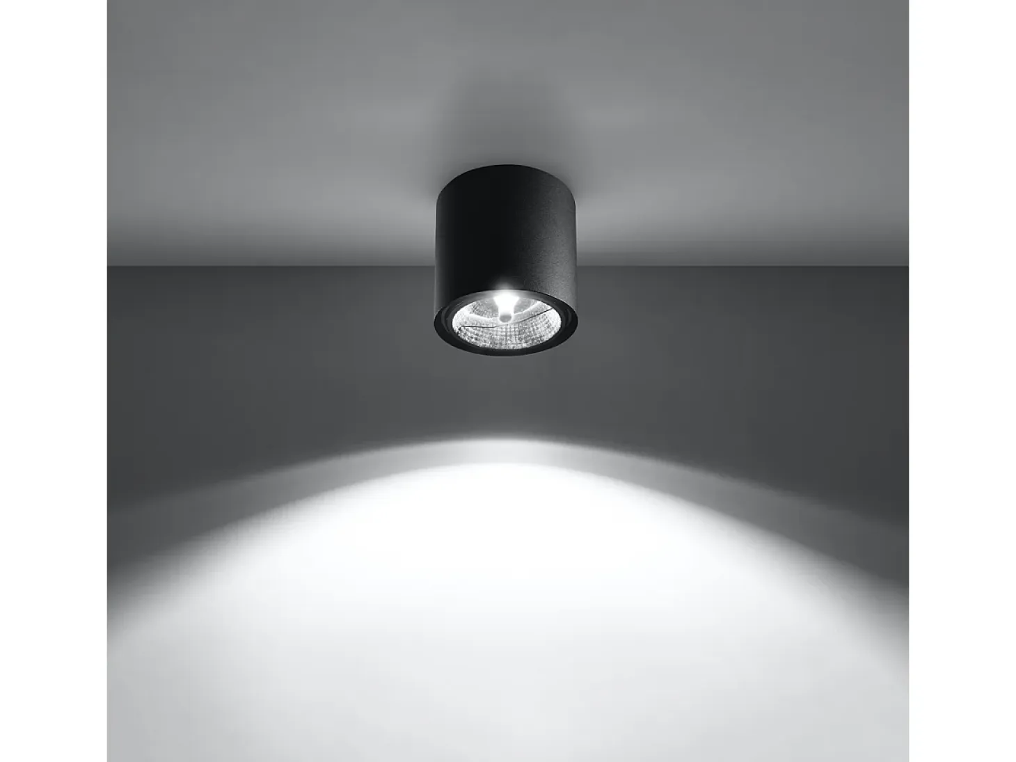 Lámparas de techo Qioli moderno de aluminio - 1 fuentes luminosas 4000K - L.12 x A.11 cm - negro
