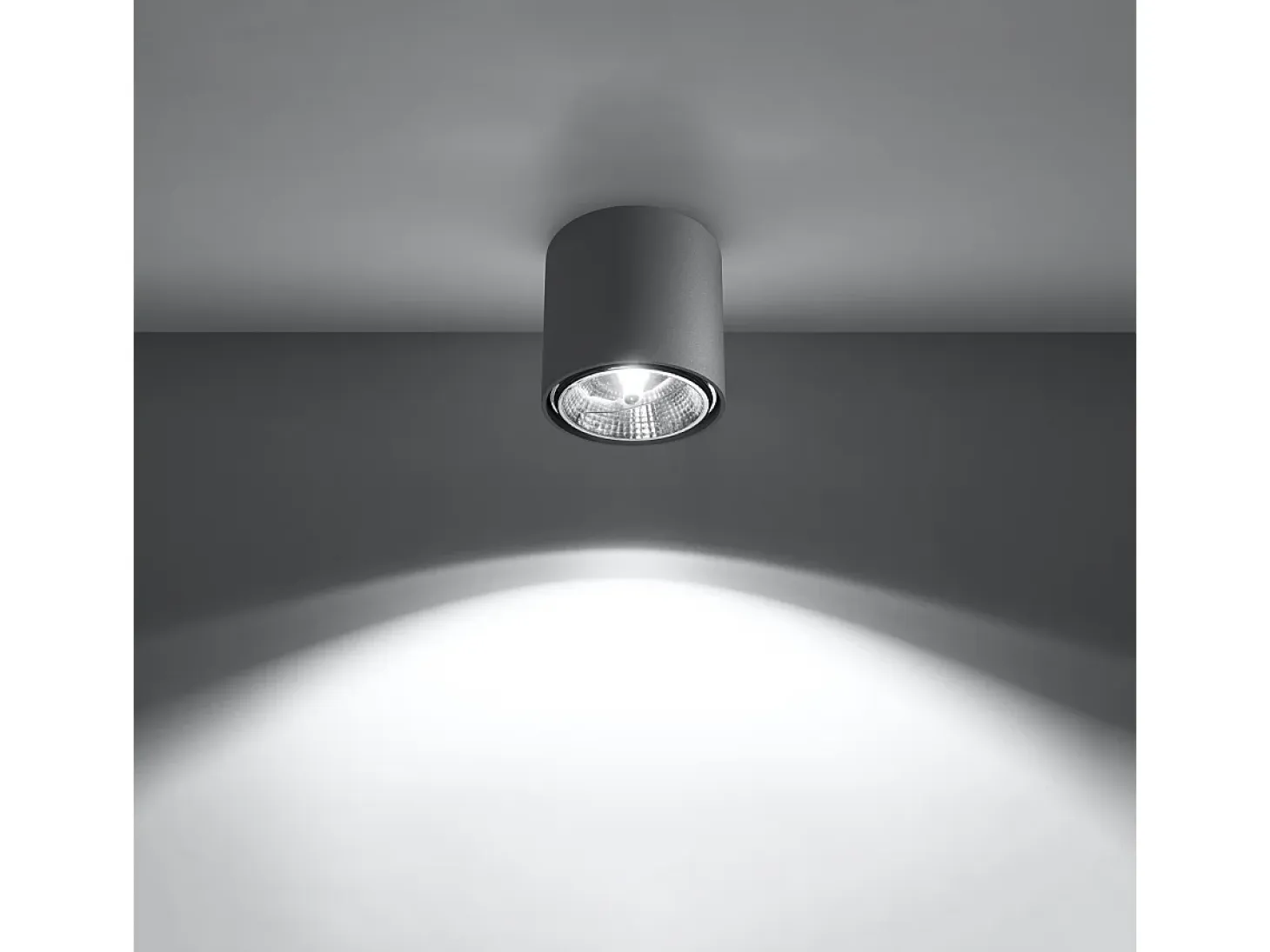 Lámparas de techo Qioli moderno de aluminio - 1 fuentes luminosas 4000K - L.12 x A.11 cm - gris