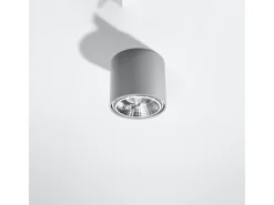 Lámparas de techo Qioli moderno de aluminio - 1 fuentes luminosas 3000K - L.12 x A.11 cm - gris