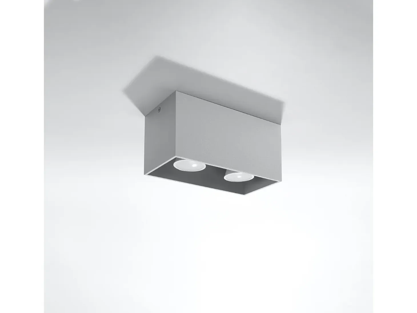 Lámparas De Techo Quad Moderno De Aluminio - 2 Fuentes Luminosas - L.20 X A.10 Cm - Gris