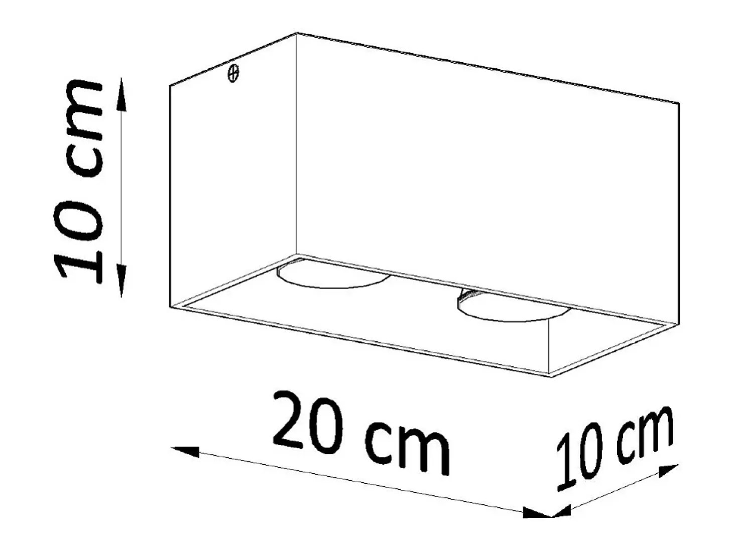 Lámparas De Techo Quad Moderno De Aluminio - 2 Fuentes Luminosas - L.20 X A.10 Cm - Gris