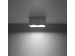 Lámparas De Techo Quad Moderno De Aluminio - 2 Fuentes Luminosas - L.20 X A.10 Cm - Gris