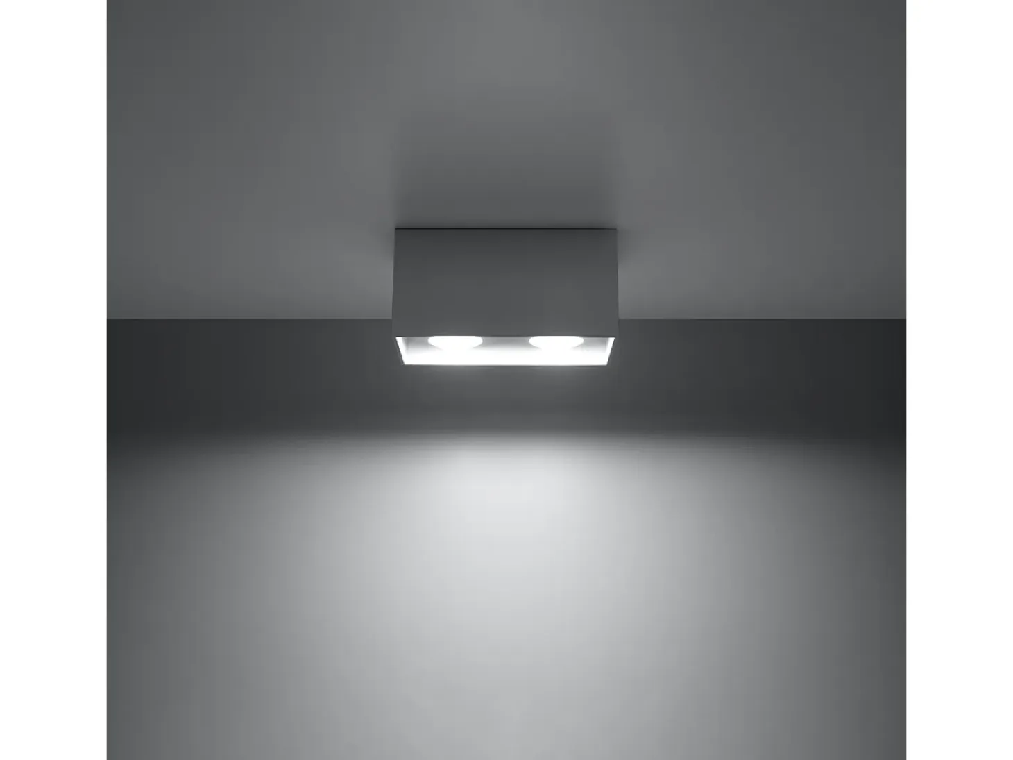 Lámparas De Techo Quad Moderno De Aluminio - 2 Fuentes Luminosas - L.20 X A.10 Cm - Gris