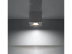 Lámparas de techo Quadx industrial de concreto - 1 fuentes luminosas 4000K - L.10 x A.10 cm - gris