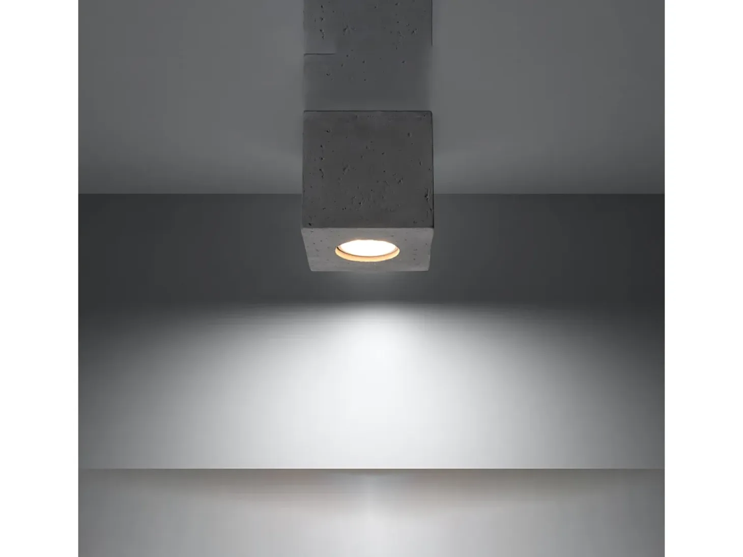 Lámparas de techo Quadx industrial de concreto - 1 fuentes luminosas 4000K - L.10 x A.10 cm - gris
