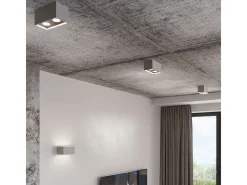 Lámparas de techo Quadx maxi moderno de aluminio - 2 fuentes luminosas 4000K - L.20 x A.10 cm - gris
