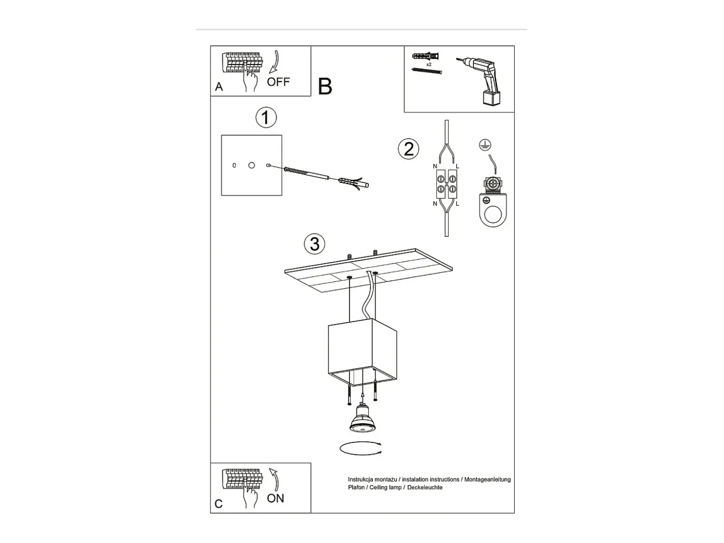 Lámparas de techo Quadx moderno de aluminio - 1 fuentes luminosas 3000K - L.10 x A.10 cm - antracita