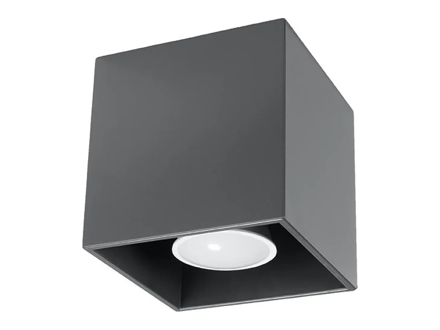 Lámparas de techo Quadx moderno de aluminio - 1 fuentes luminosas 3000K - L.10 x A.10 cm - antracita