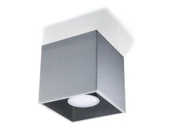 Lámparas de techo Quadx moderno de aluminio - 1 fuentes luminosas 3000K - L.10 x A.10 cm - gris