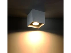 Lámparas de techo Quadx moderno de aluminio - 1 fuentes luminosas 4000K - L.10 x A.10 cm - gris