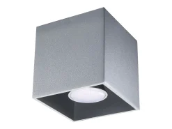 Lámparas de techo Quadx moderno de aluminio - 1 fuentes luminosas 4000K - L.10 x A.10 cm - gris