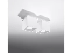 Lámparas de techo Quadx moderno de aluminio - 2 fuentes luminosas 3000K - L.26 x A.12 cm - blanco