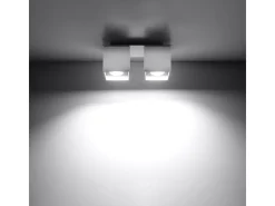 Lámparas de techo Quadx moderno de aluminio - 2 fuentes luminosas 4000K - L.26 x A.12 cm - blanco