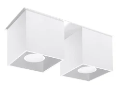 Lámparas de techo Quadx moderno de aluminio - 2 fuentes luminosas 4000K - L.26 x A.12 cm - blanco