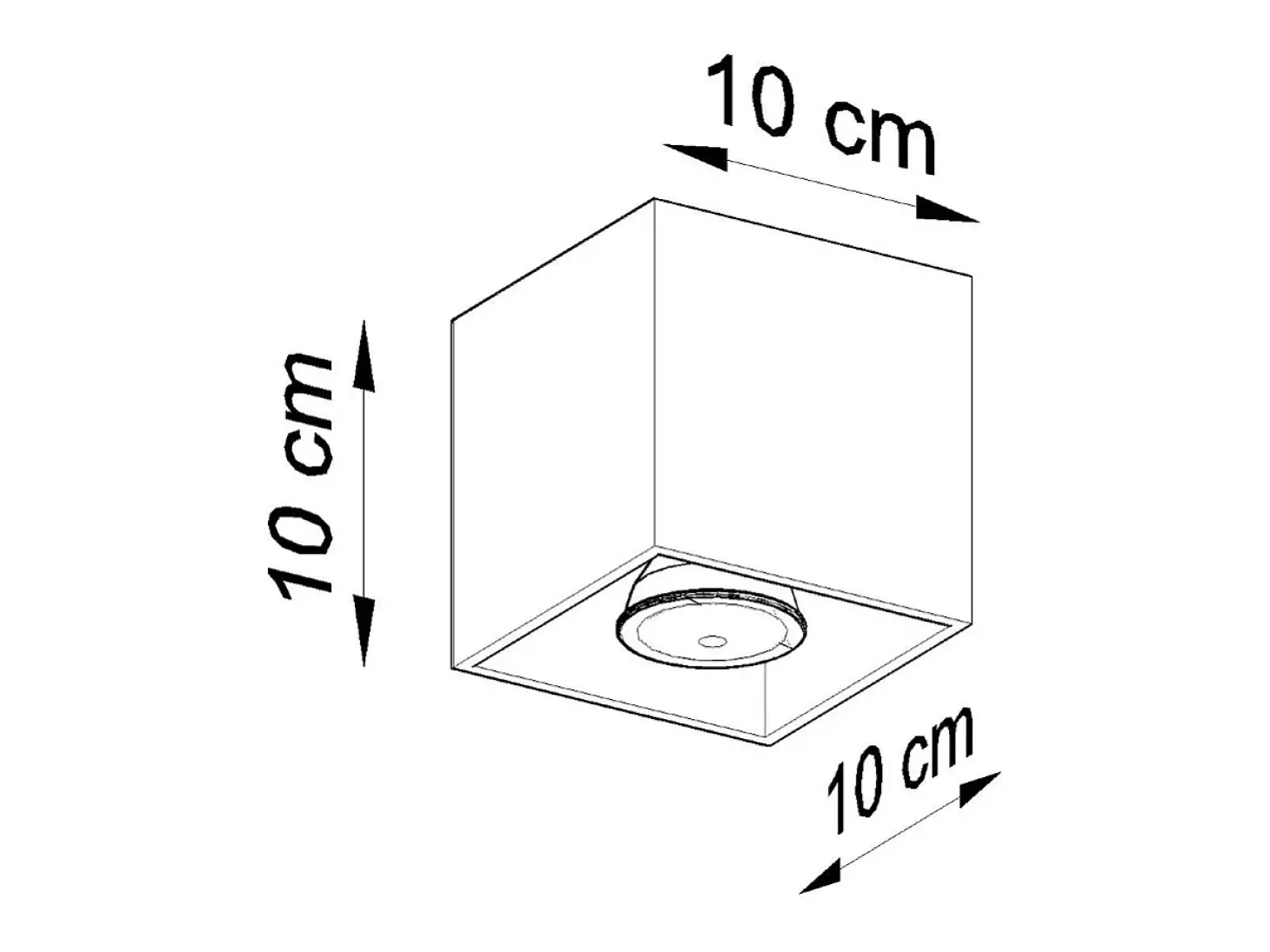 Lámparas de techo Quadx moderno de aluminio - 1 fuentes luminosas 4000K - L.10 x A.10 cm - antracita
