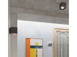 Lámparas de techo Quadx moderno de aluminio - 1 fuentes luminosas 4000K - L.10 x A.10 cm - antracita