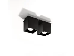 Lámparas de techo Quadx moderno de aluminio - 2 fuentes luminosas 3000K - L.26 x A.12 cm - negro