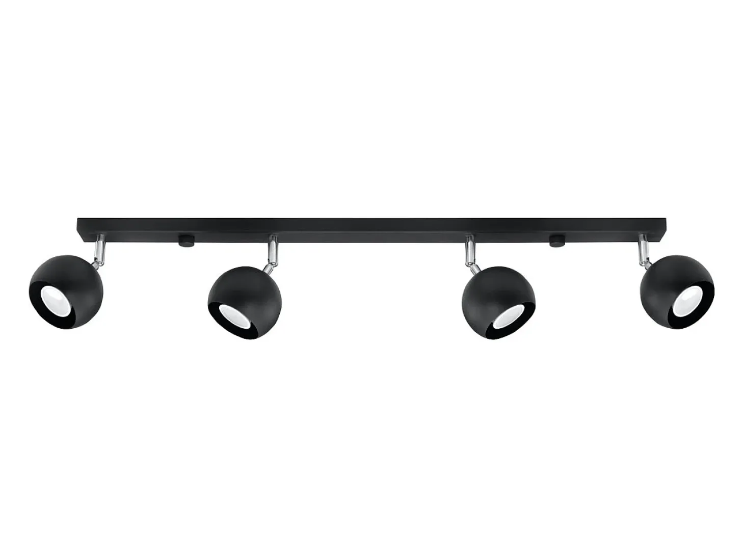 Lámparas de techo Rayis moderno de acero - 4 fuentes luminosas 4000K - L.80 x A.16 cm - negro