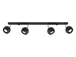Lámparas de techo Rayis moderno de acero - 4 fuentes luminosas 3000K - L.80 x A.16 cm - negro