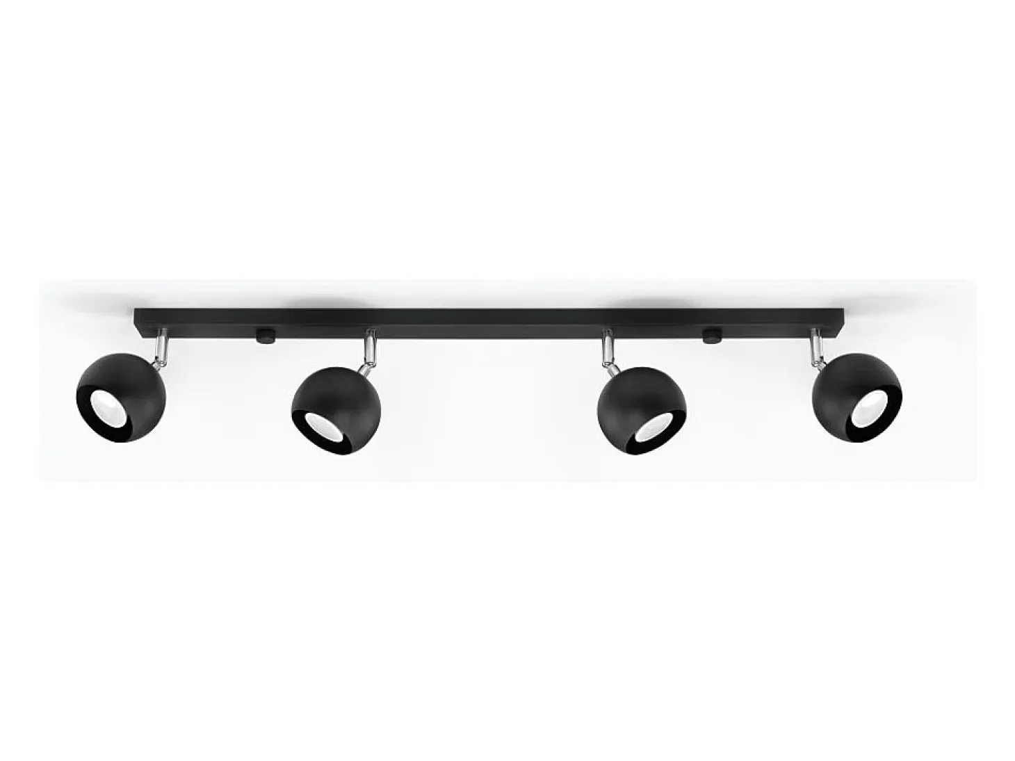 Lámparas de techo Rayis moderno de acero - 4 fuentes luminosas 3000K - L.80 x A.16 cm - negro