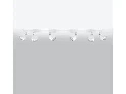 Lámparas de techo Rayis moderno de acero - 6 fuentes luminosas 3000K - L.118 x A.16 cm - blanco