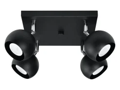 Lámparas de techo Rayis moderno de acero - 4 fuentes luminosas 4000K - L.25 x A.16 cm - negro