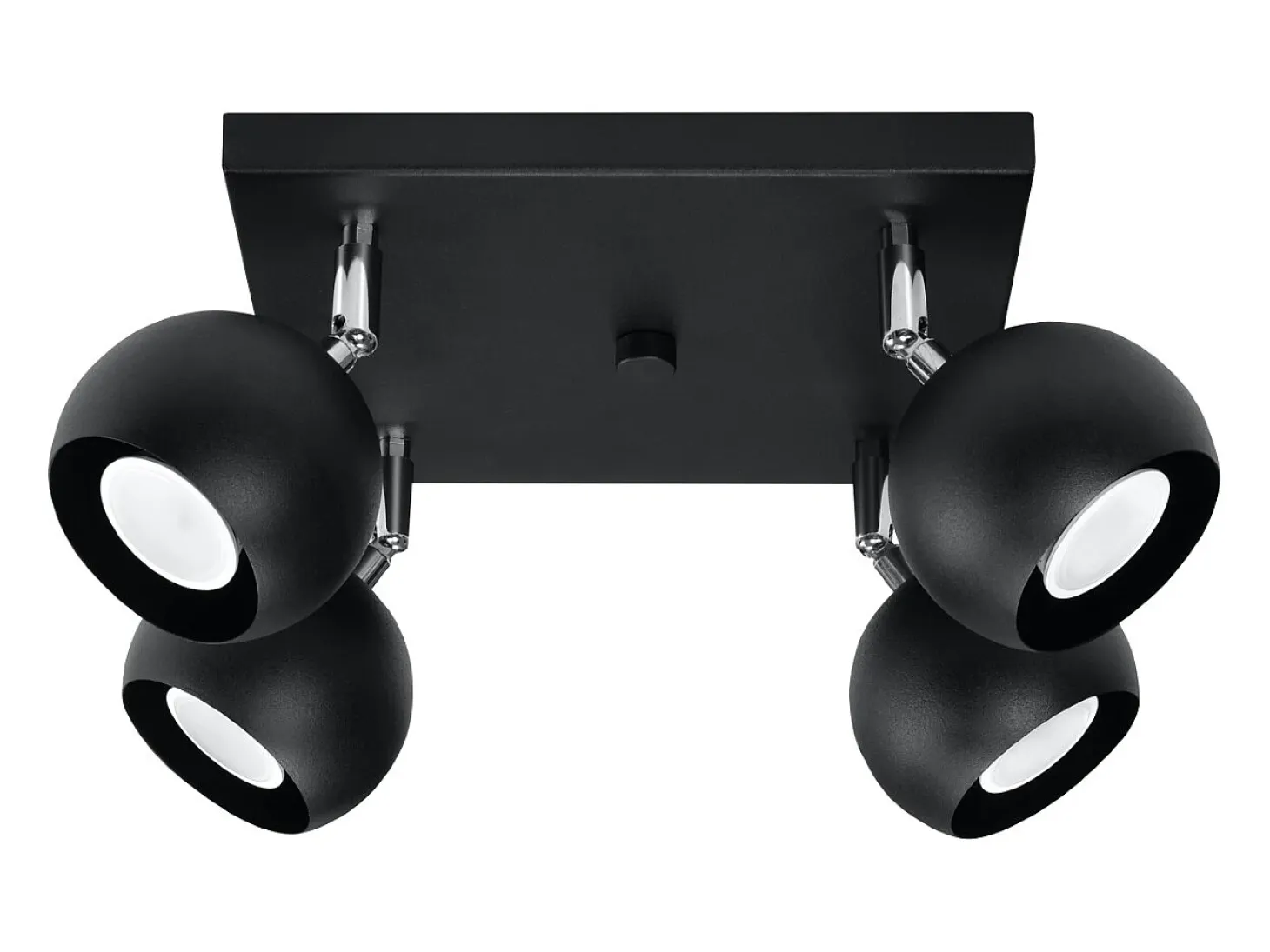 Lámparas de techo Rayis moderno de acero - 4 fuentes luminosas 4000K - L.25 x A.16 cm - negro