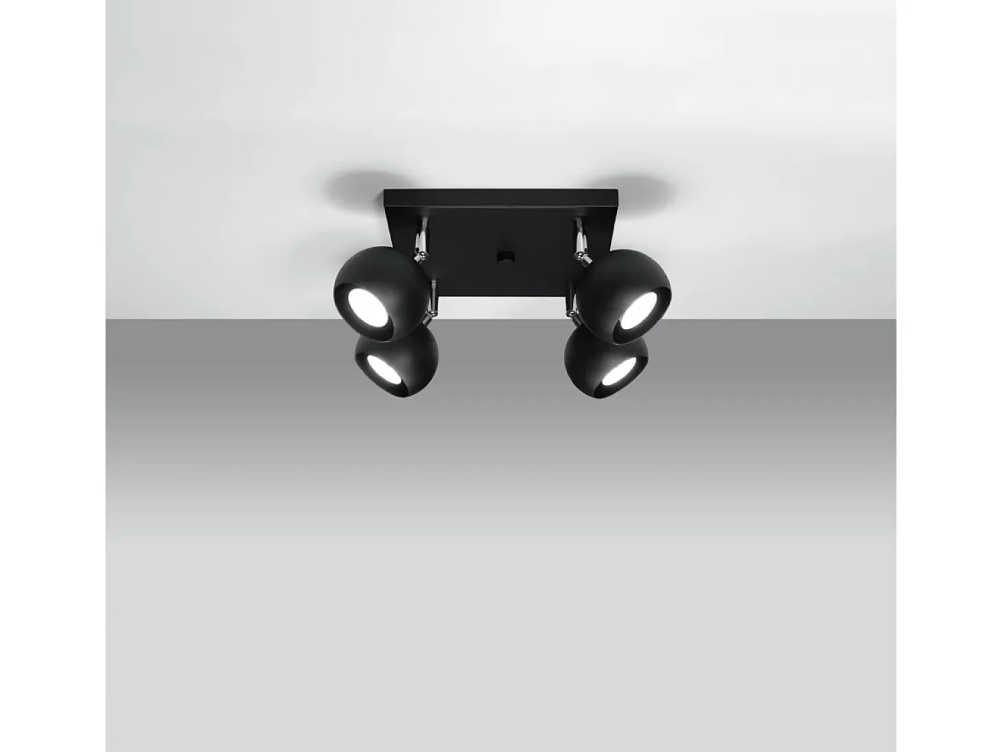 Lámparas de techo Rayis moderno de acero - 4 fuentes luminosas 4000K - L.25 x A.16 cm - negro