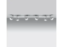 Lámparas de techo Rayis moderno de acero - 6 fuentes luminosas 4000K - L.118 x A.16 cm - blanco