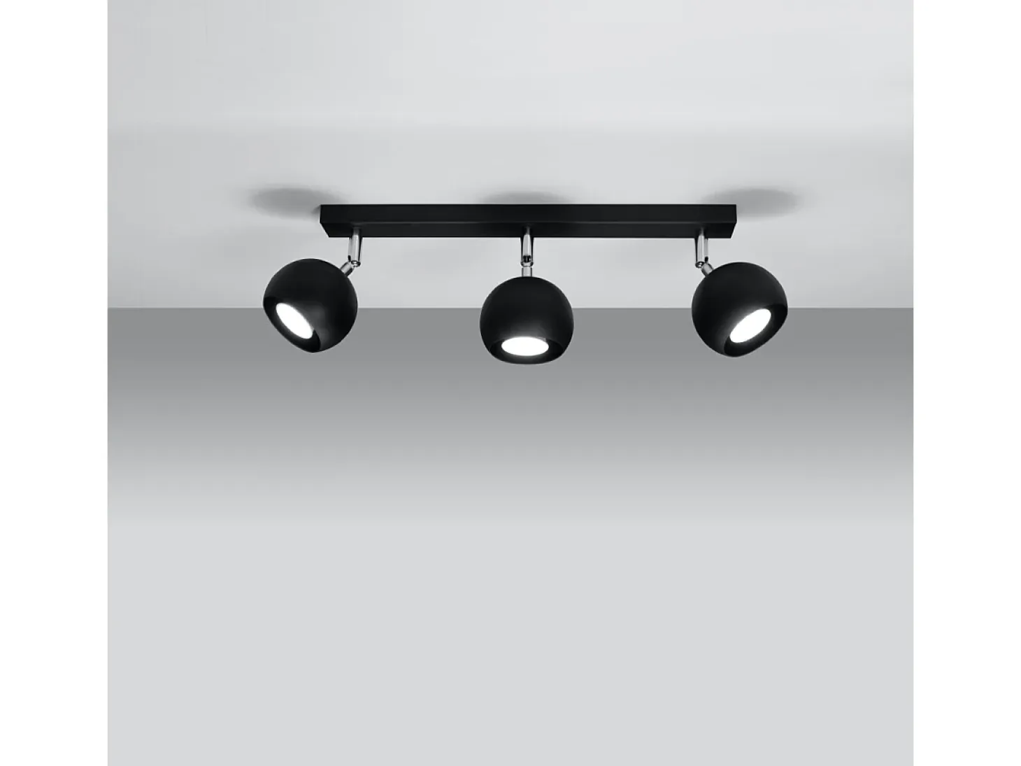 Lámparas de techo Rayis moderno de acero - 3 fuentes luminosas 4000K - L.45 x A.16 cm - negro
