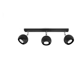 Lámparas de techo Rayis moderno de acero - 3 fuentes luminosas 3000K - L.45 x A.16 cm - negro