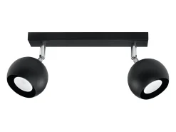 Lámparas de techo Rayis moderno de acero - 2 fuentes luminosas 4000K - L.30 x A.16 cm - negro