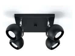 Lámparas de techo Rayis moderno de acero - 4 fuentes luminosas 3000K - L.25 x A.16 cm - negro