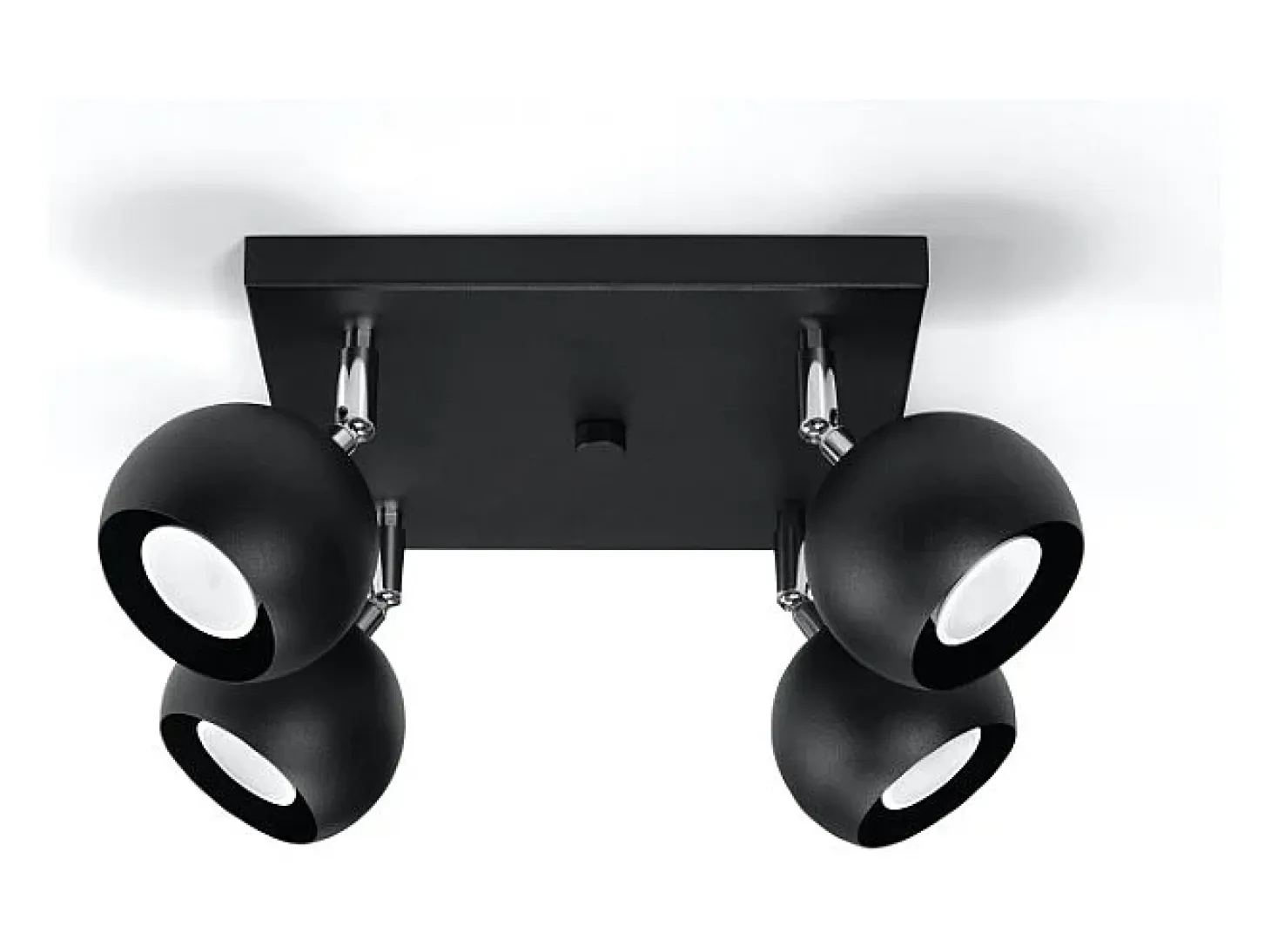 Lámparas de techo Rayis moderno de acero - 4 fuentes luminosas 3000K - L.25 x A.16 cm - negro
