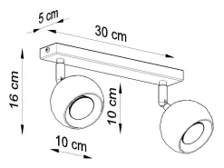 Lámparas de techo Rayis moderno de acero - 2 fuentes luminosas 4000K - L.30 x A.16 cm - blanco