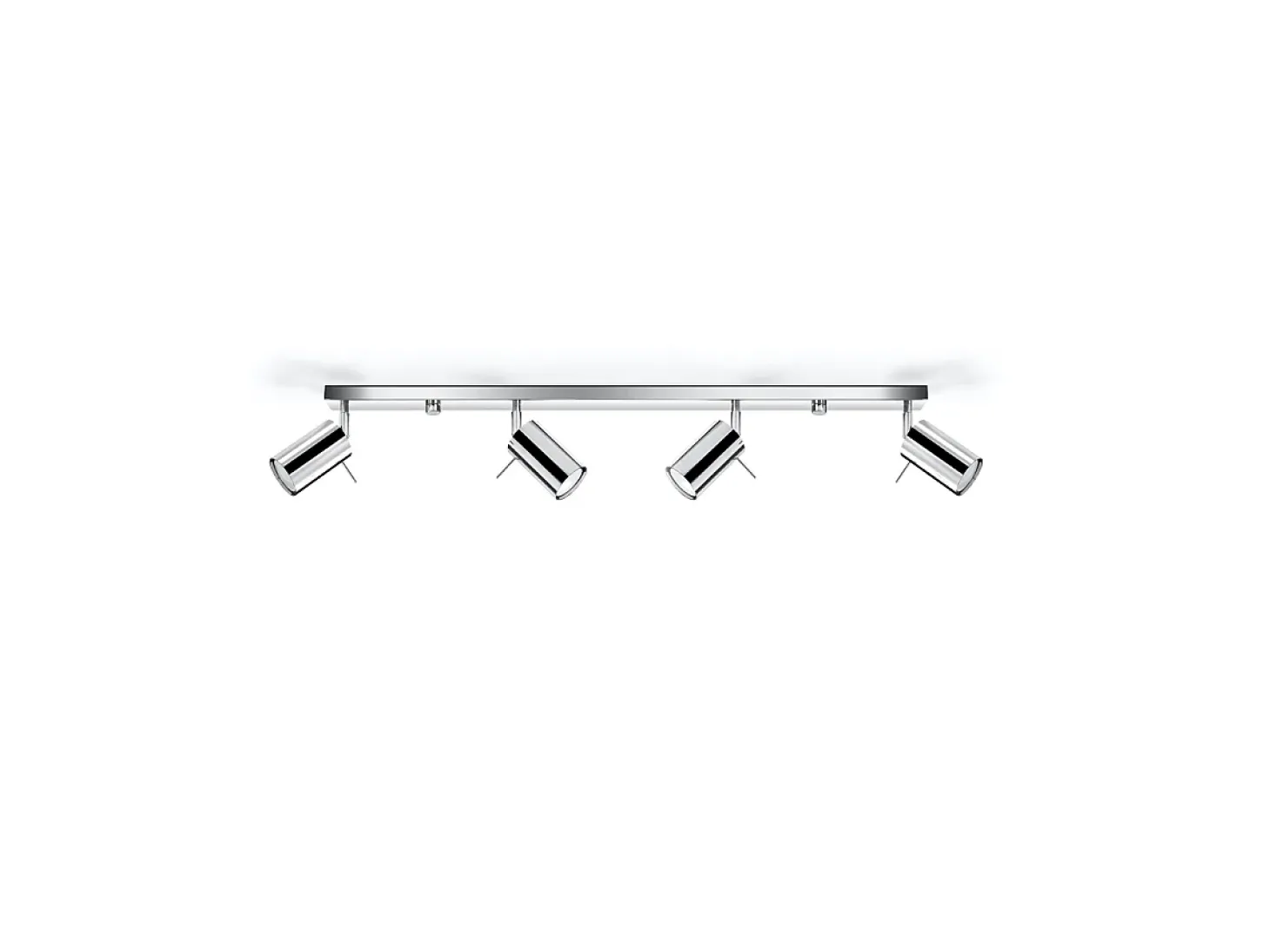 Lámparas De Techo Ring Moderno De Acero - 4 Fuentes Luminosas - L.80 X A.16 Cm - Cromo