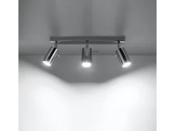 Lámparas De Techo Ring Moderno De Acero - 3 Fuentes Luminosas - L.45 X A.16 Cm - Cromo