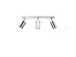 Lámparas De Techo Ring Moderno De Acero - 3 Fuentes Luminosas - L.45 X A.16 Cm - Cromo