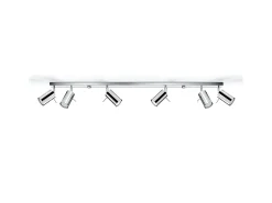 Lámparas De Techo Ring Moderno De Acero - 6 Fuentes Luminosas - L.118 X A.16 Cm - Cromo