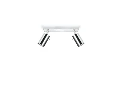 Lámparas De Techo Ring Moderno De Acero - 2 Fuentes Luminosas - L.30 X A.16 Cm - Cromo