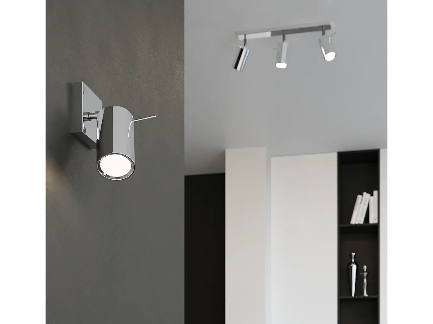 Lámparas De Techo Ring Moderno De Acero - 2 Fuentes Luminosas - L.30 X A.16 Cm - Cromo
