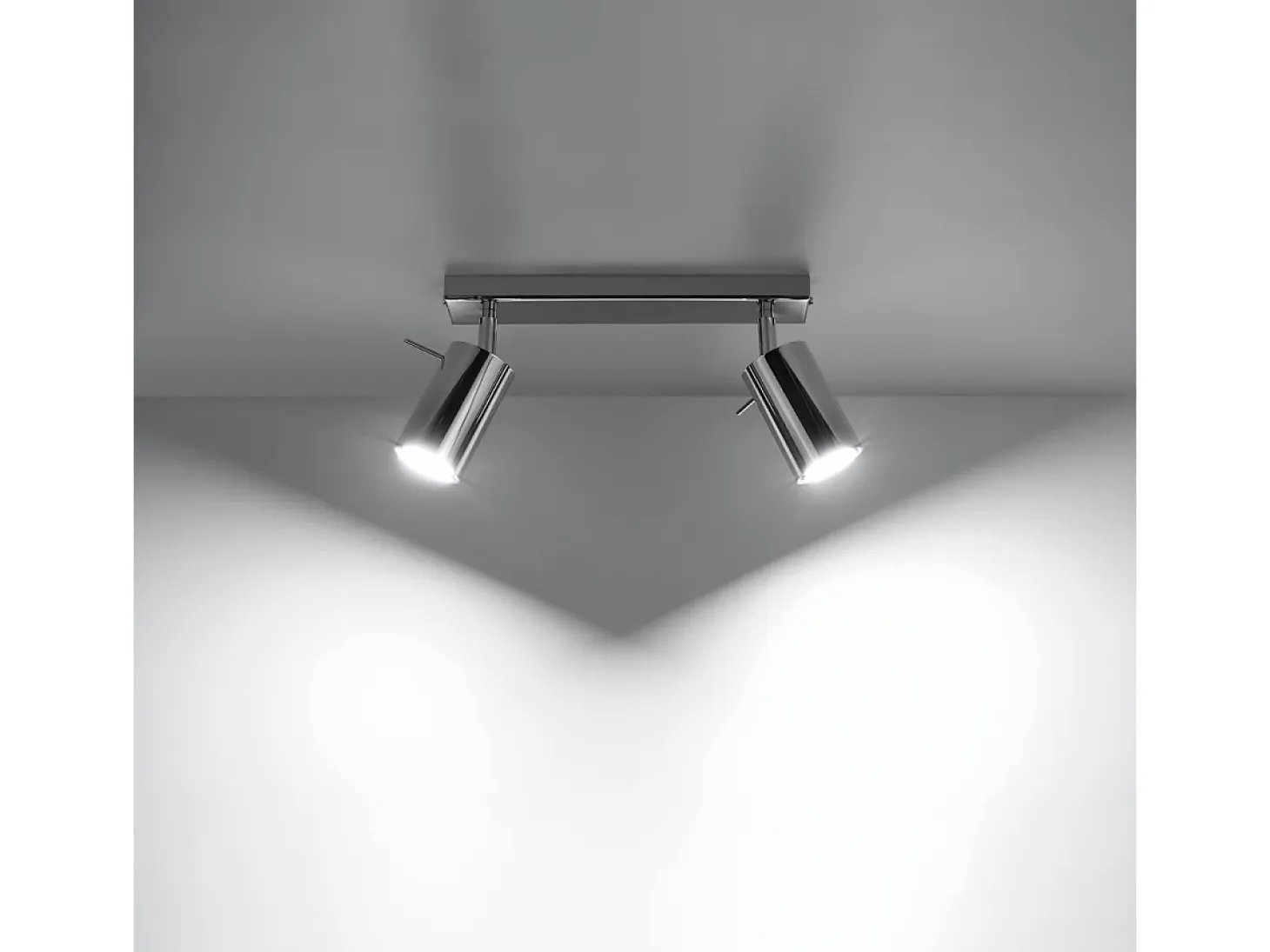 Lámparas De Techo Ring Moderno De Acero - 2 Fuentes Luminosas - L.30 X A.16 Cm - Cromo