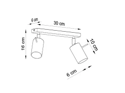 Lámparas De Techo Ring Moderno De Acero - 2 Fuentes Luminosas - L.30 X A.16 Cm - Cromo