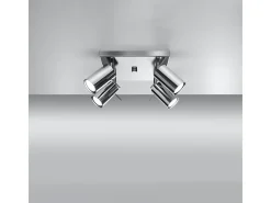 Lámparas De Techo Ring Moderno De Acero - 4 Fuentes Luminosas - L.25 X A.16 Cm - Cromo